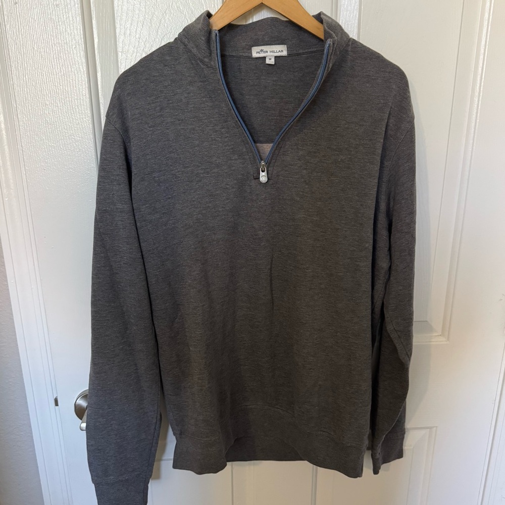 Peter Millar Gray Zip Up Sweater